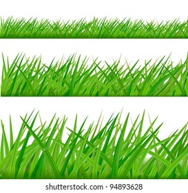 Three grass borders. Vector.