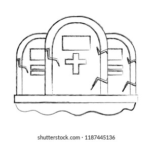 three gravestone stone monument memorial
