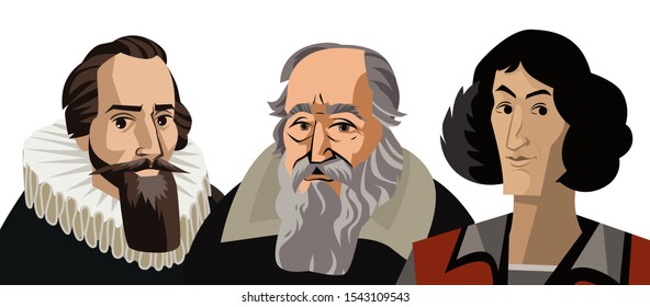three great scientist astronomers portraits