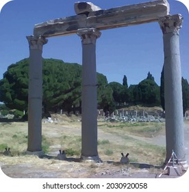 Tres columnas griegas en Éfeso