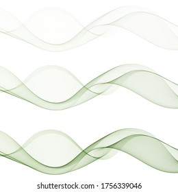 tres diseños de vector abstracto verde