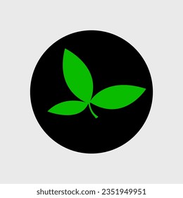 Three green Belpatra leaf vector icon.