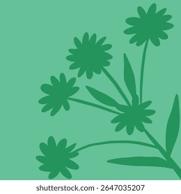 Three Green Flower Cartoon Design Symbol Stock Vector