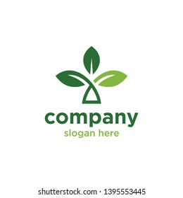 three green leaf symbol for company logo or icon nature, supplement product, food and many more.
