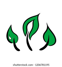 
three green leaves