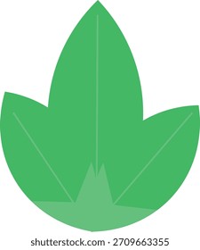 Logo de tres hojas verdes Ilustración vectorial