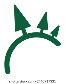 Three green pines on a curve ground. logo, icon.
