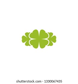 Three green shamrock illustration isolated on white. Clover three leaf flower. St Patrick day vector. Irish symbol.