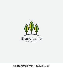 Three green tree logo - vector