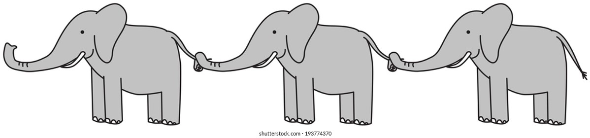 Elephants Holding Tails Stock Illustrations Images Vectors Shutterstock