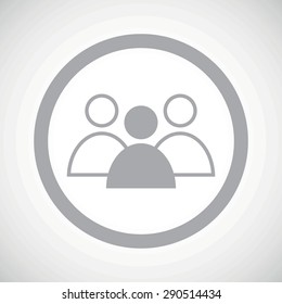 Three grey user icons, one painted, in circle, on white gradient background