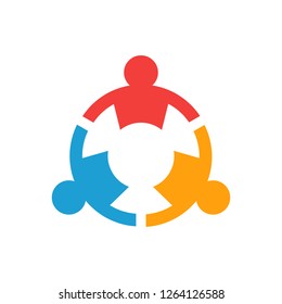 Three group of teamwork people logo design