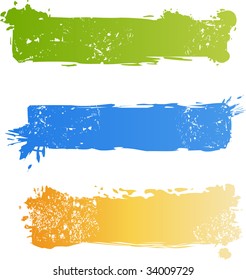 Three grungy multicolored banner set