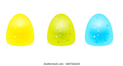 Three gumdrop icon. Clipart image isolated on white background.