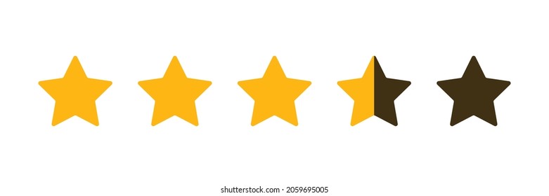 Three And A Half Star Rating Illustration Vector