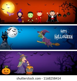 Three Halloween Banners