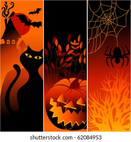Three Halloween banners