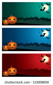 Three Halloween banners. vector, EPS10