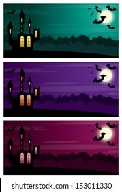 Three Halloween banners. vector, EPS10