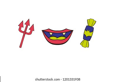 Three halloween items set fo classic costume attires