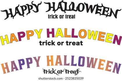 Three halloween logo letter sets