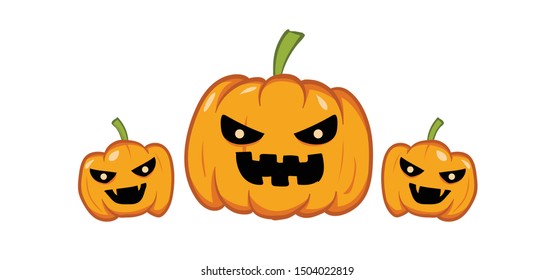 three  Halloween pumpkin illustration vector file eps 10