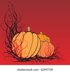 Three halloween pumpkins