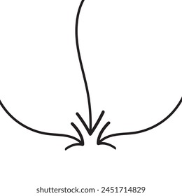 Three hand drawn arrows pointing down. Illustrations for Web or polygraphy Design