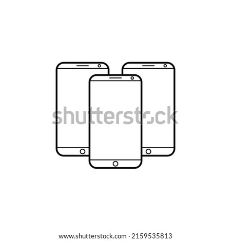 Three Handphone icon for technology business.