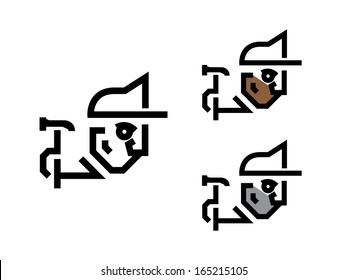 Three Handyman Marks with different color of beards. (No beard, brown beard and gray beard)
