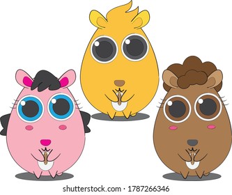 
three happy hamster eating a very fresh sunflower seed