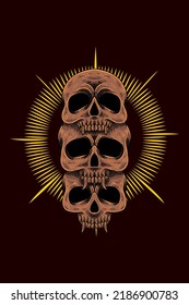 Ilustración vectorial de tres cabezas