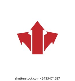  Three Headed Arrow Icon in trendy flat style isolated on grey background. Arrow symbol for your web site design, logo, app, UI. Vector illustration 5 6 7