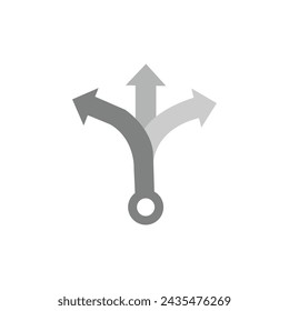 Three Headed Arrow Icon in trendy flat style isolated on grey background. Arrow symbol for your web site design, logo, app, UI. Vector illustration 6 8 9