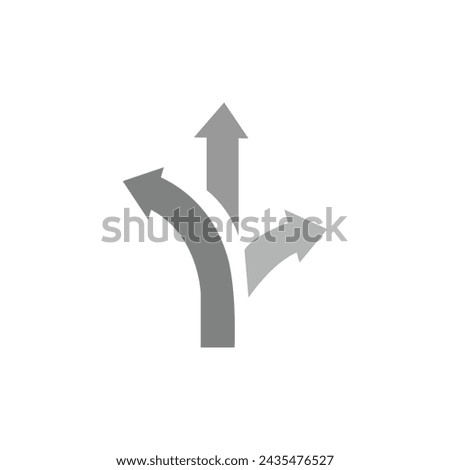 Three Headed Arrow Icon in trendy flat style isolated on grey background. Arrow symbol for your web site design, logo, app, UI. Vector illustration  4 3 5