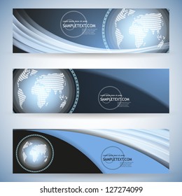 Three Header Designs  with Earth Globe