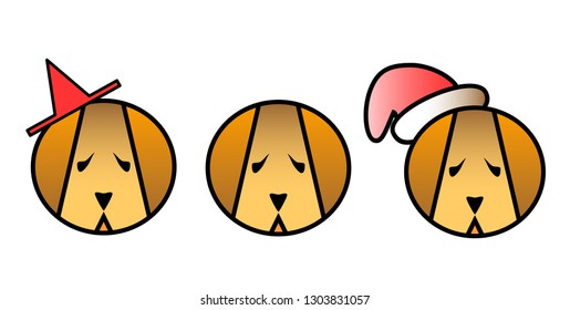 three heads of dogs