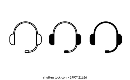 Three Headset Signs Symbols Stock Vector (Royalty Free) 1997421626 ...