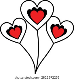 Three heart balloons 