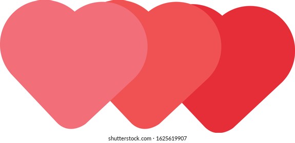 Three heart pink cute vector