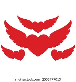 Three heart symbols - vector illustration, love icons, romantic design, heart icons