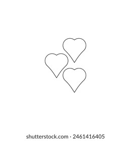 three heart vector type icon