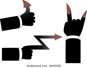 three hearts combination with coloured arrows