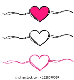 three hearts doodle