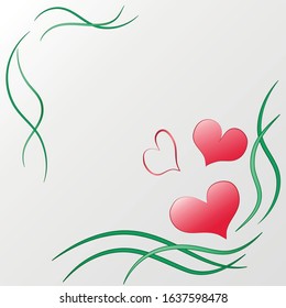 three hearts with a floral pattern