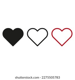 Icono de tres corazones. Concepto de amor. Boda de vacaciones. Ilustración vectorial.