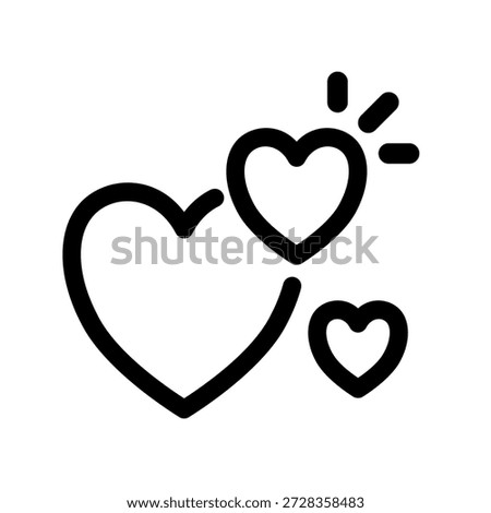 Three hearts icon symbolizing love romance and favorites