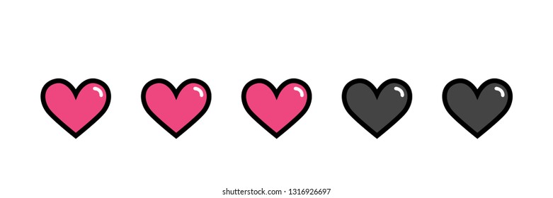 Three hearts icon,love sign icon Vector