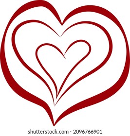 Three Hearts Inside Each Other Red Stock Vector (Royalty Free ...