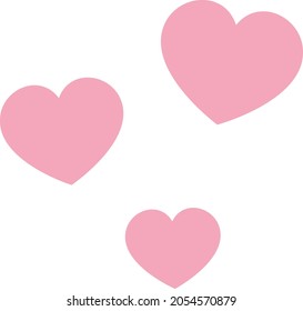 Three hearts isolated vector illustration.